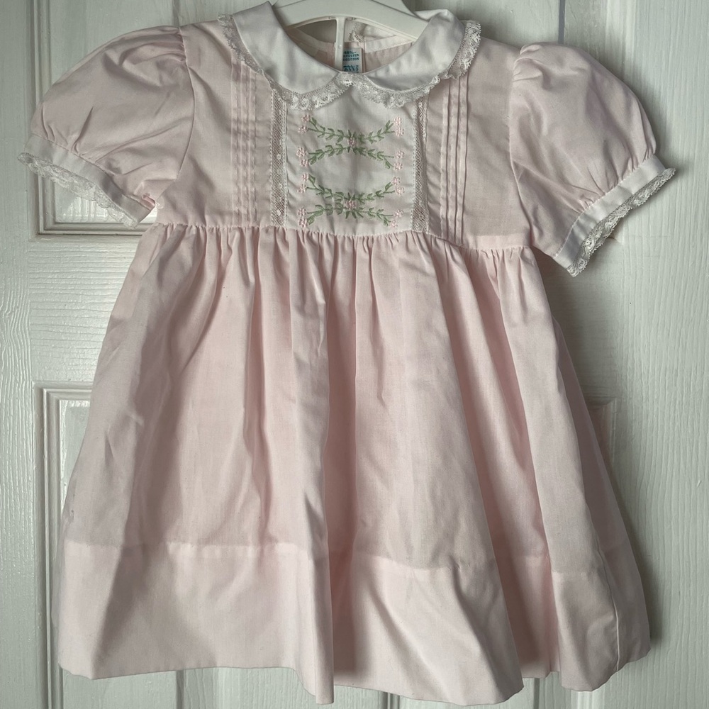 Pink Embroidered Kids Dress